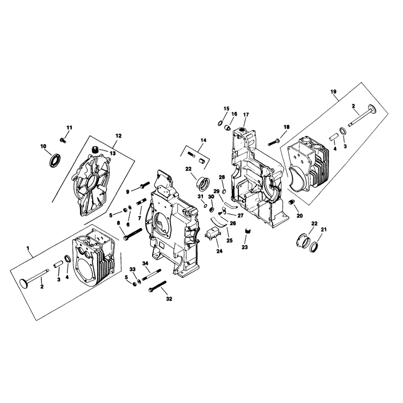 Crankcase Engine Kohler Model No M18qs-24657 Continued
