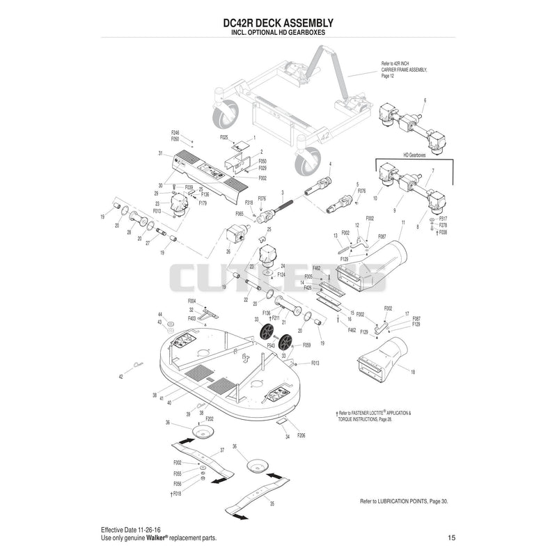 DC42R Deck Assembly