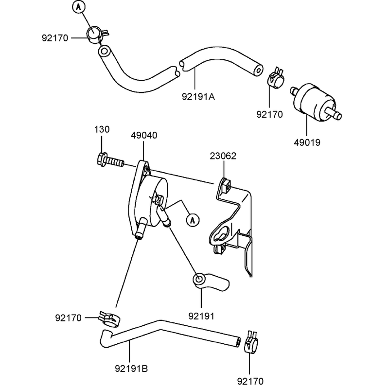 Fuel Tank and Fuel Valve Assembly Kawasaki FH430V-AS25