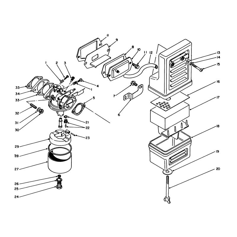 Air Cleaner and Carburetor Assembly