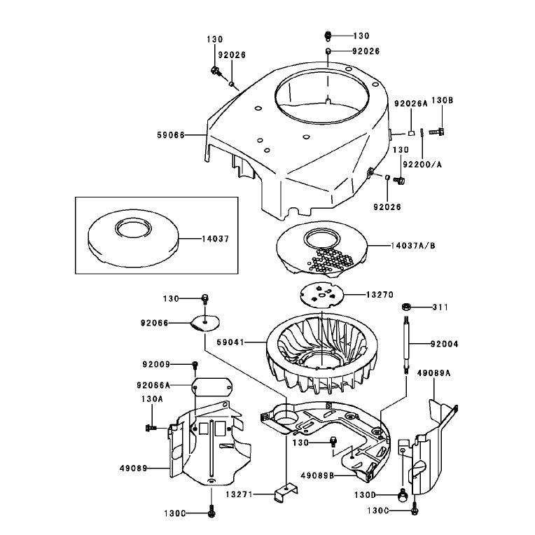 Cooling Equipment Assembly Kawasaki FH451V-BS04
