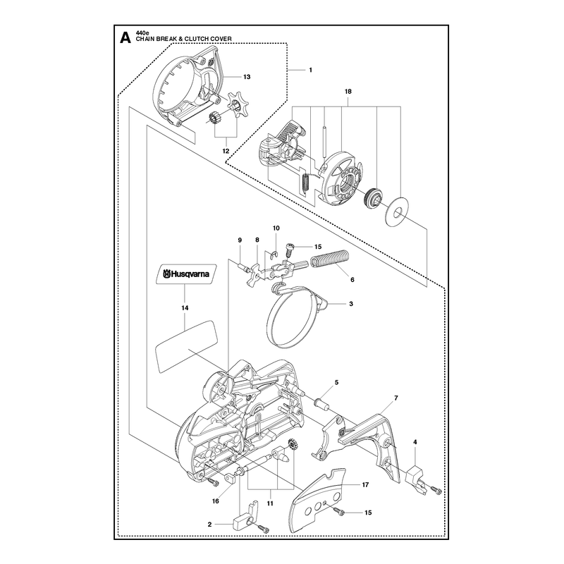 CHAIN BRAKE AND CLUTCH COVER