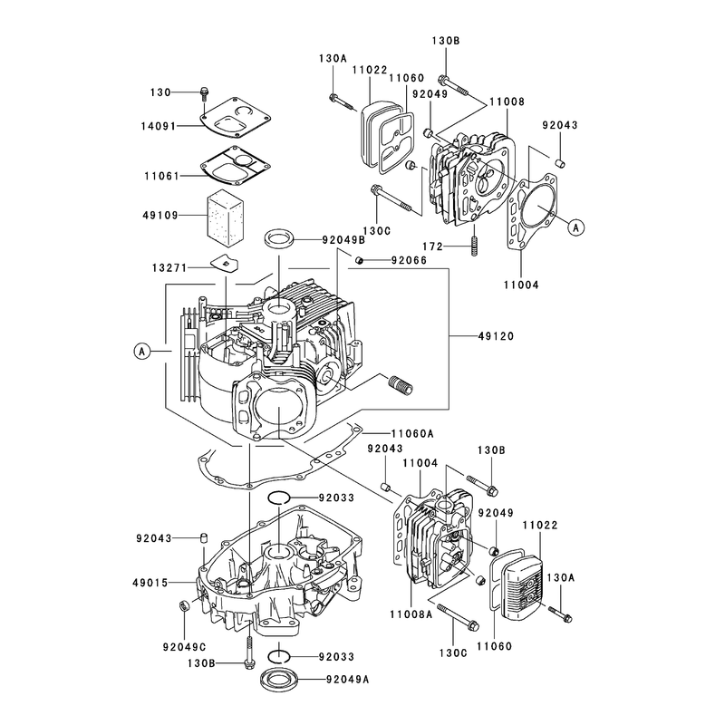 Cylinder Crankcase Assembly Kawasaki FH580V-AS29