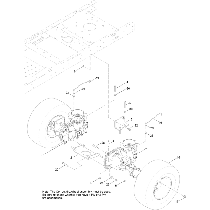 Hydro Transaxle Drive and Rear Wheel Assembly