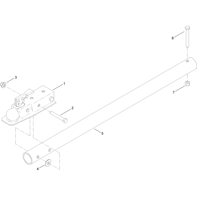 50 Inch Stamped Tow Pole Hitch Assembly