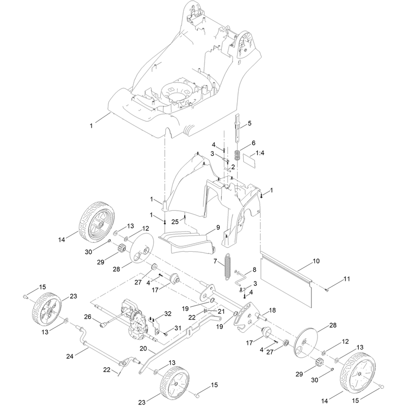 Traction and Height of Cut Assembly