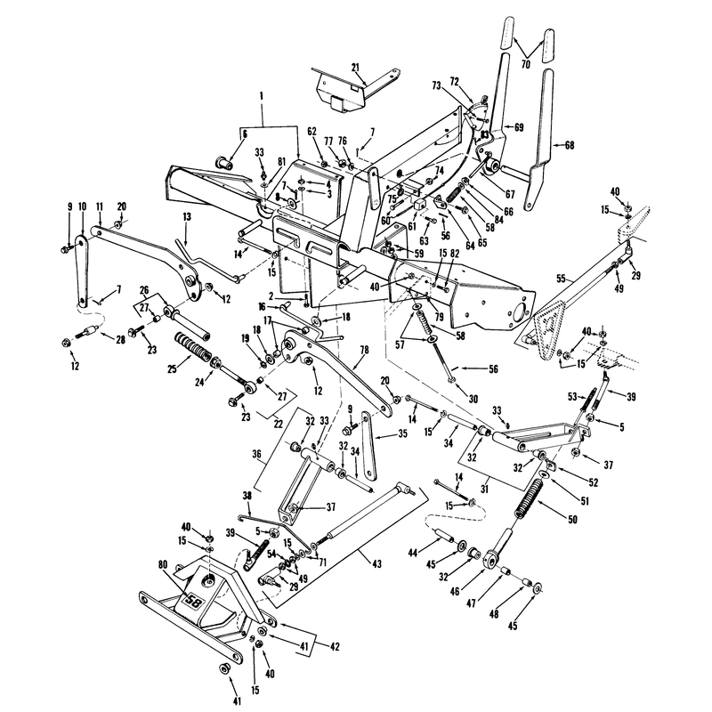 Main Frame and Counter Balance Assembly Parts List