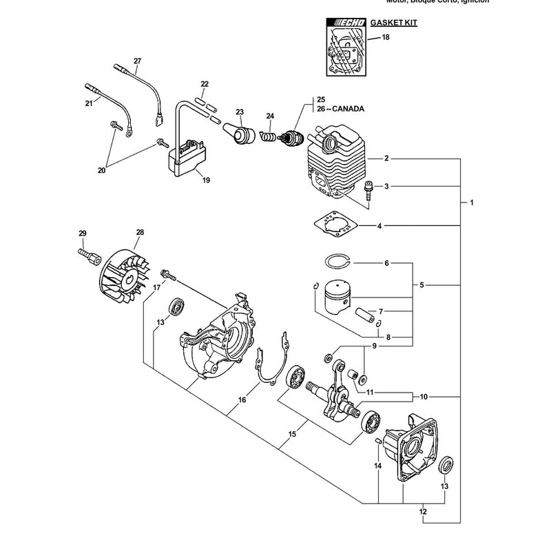 Motor, Bloque Corto, Ignición