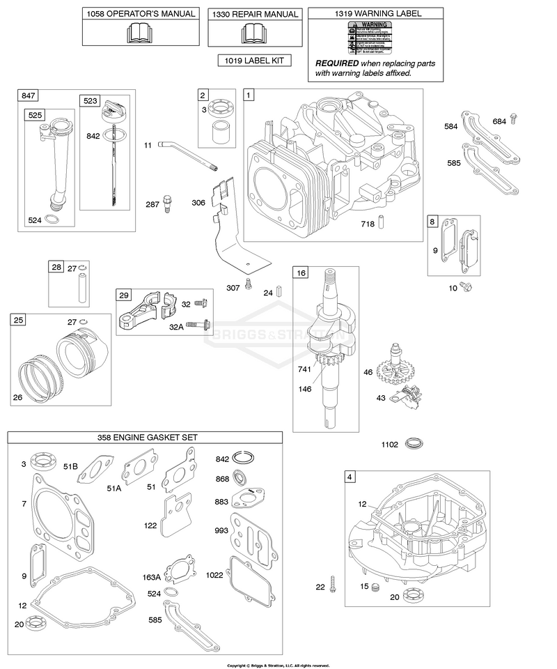Camshaft, Crankshaft, Cylinder, Engine Sump, Lubrication, Piston Group