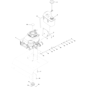 Engine and Fuel Tank Mounting Assembly
