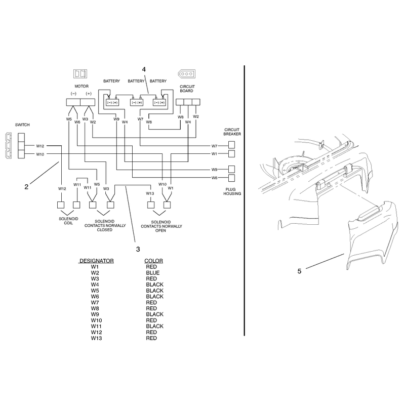 Electrical Wiring Diagram and Side Discharge Chute