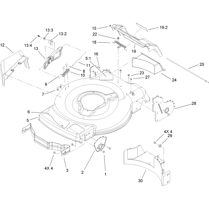 Deck Side Chute and Rear Door Assembly