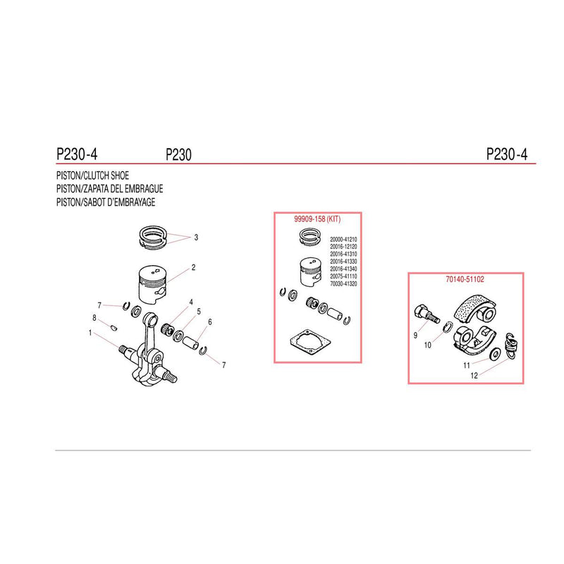PISTON/CLUTCH SHOE