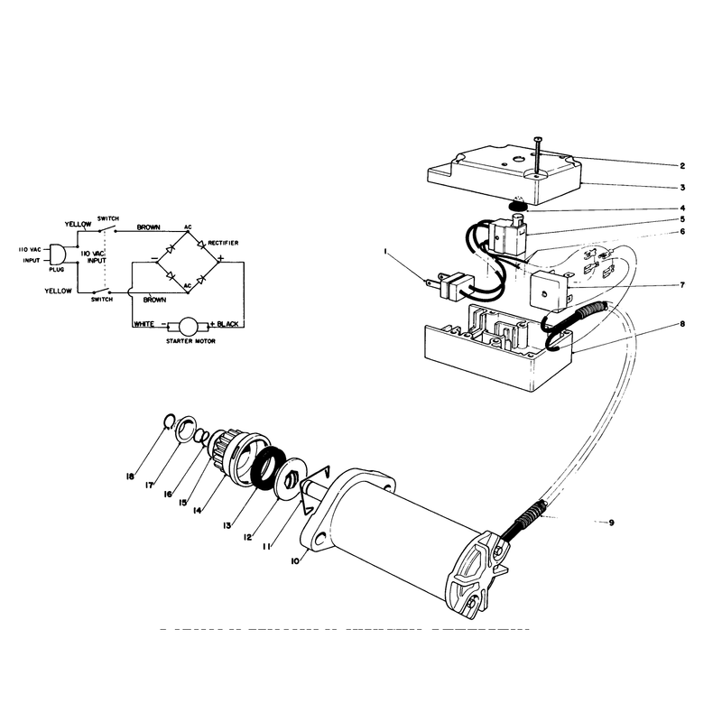 Starter Motor & Switch Assembly
