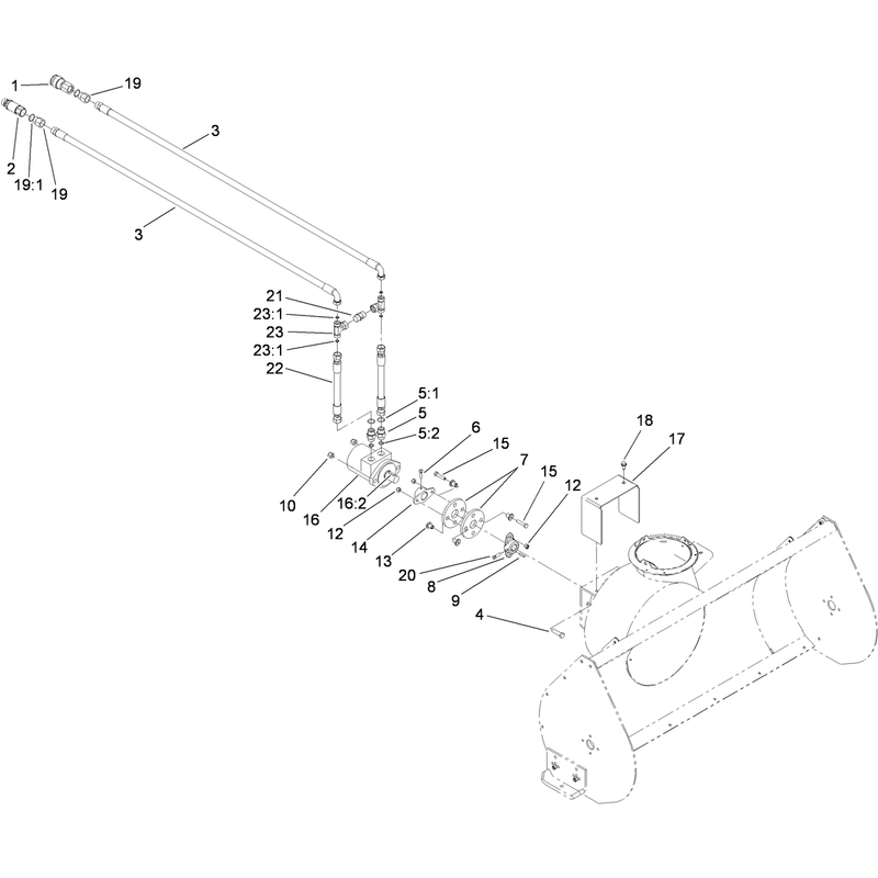 Hydraulic Hose and Motor Assembly
