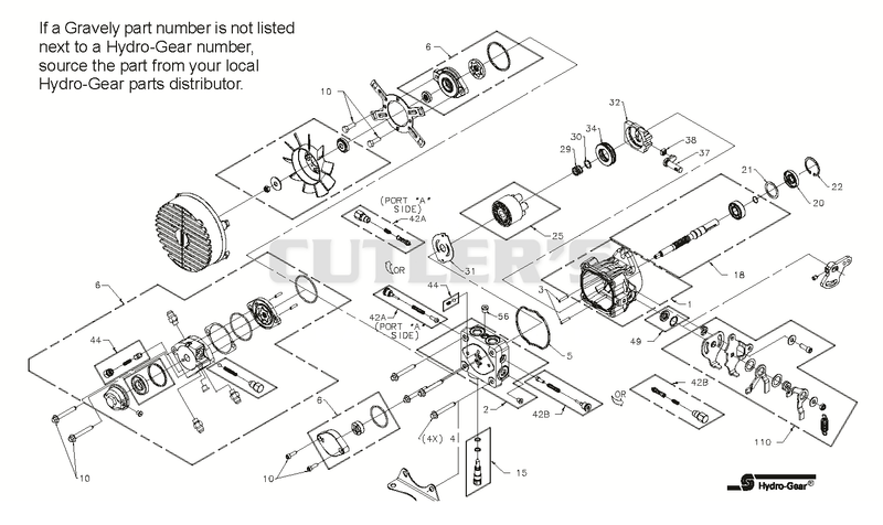 Hydro-Gear Hydrostatic Pump Right Side