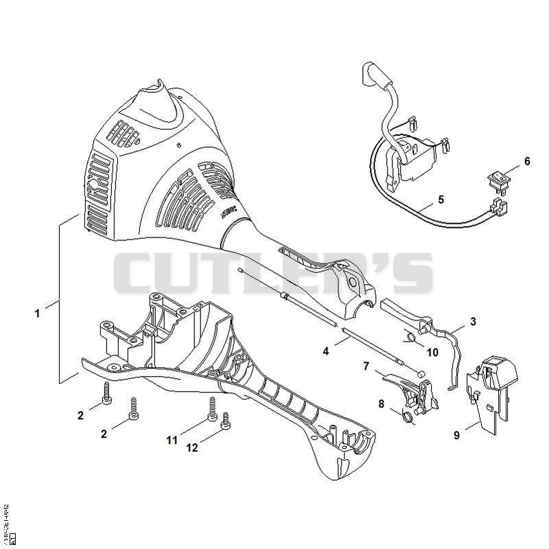 Engine housing (Loop handle) KM 55 RC-E, KM 55 RC-E Z