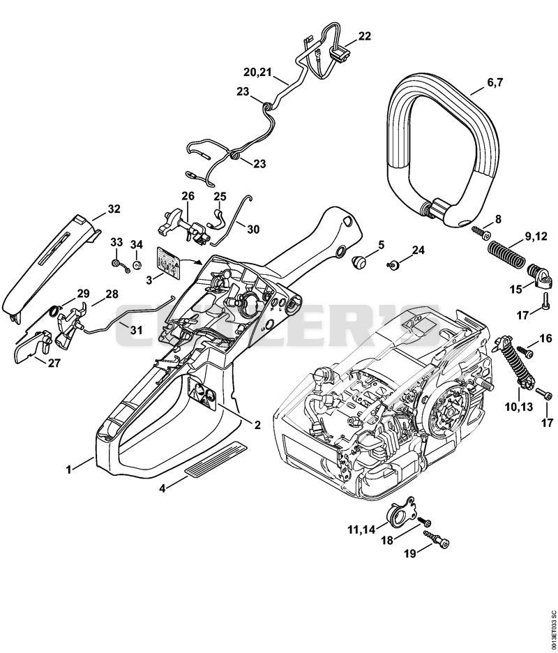 Handle housing, Handlebar