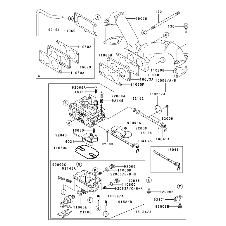Carburetor Assembly Kawasaki FH680V-CS10