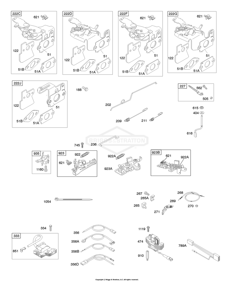 Controls, Flywheel Brake, Governor Spring, Ignition