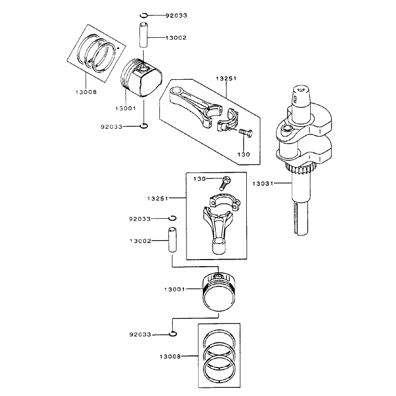 PistonCrankshaft Assembly Kawasaki FH500V-AS29