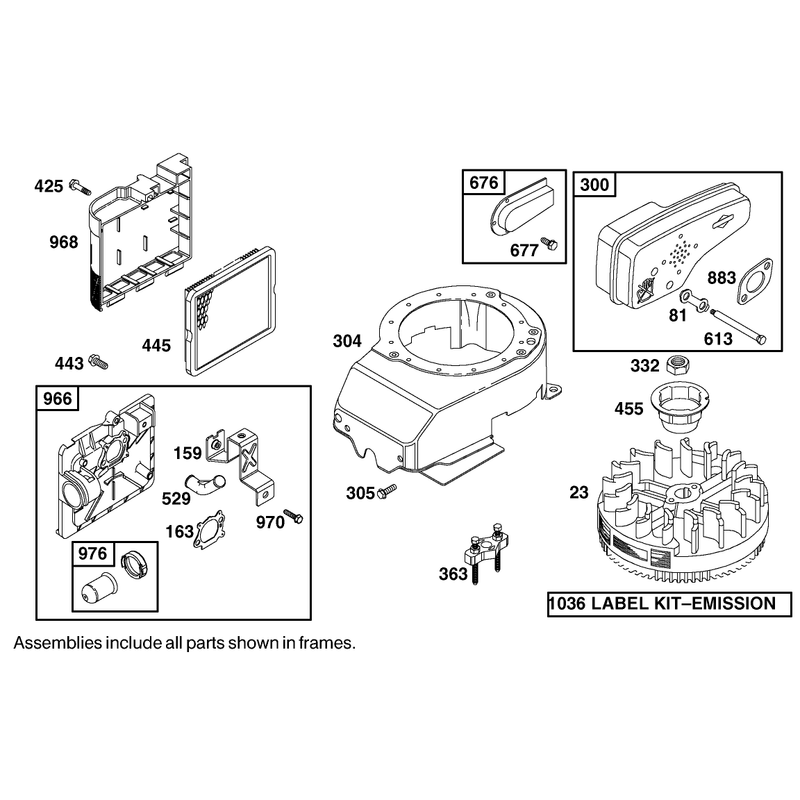 Flywheel and Muffler Assembly Briggs and Stratton 12h807-1775-E1