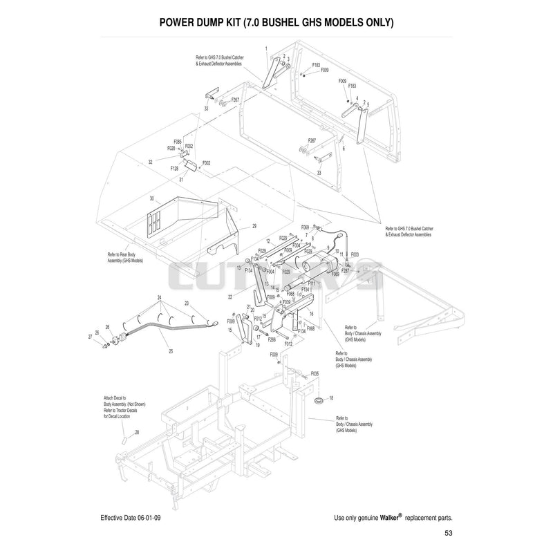 Power Dump Kit 7.0 Bushel GHS Models Only
