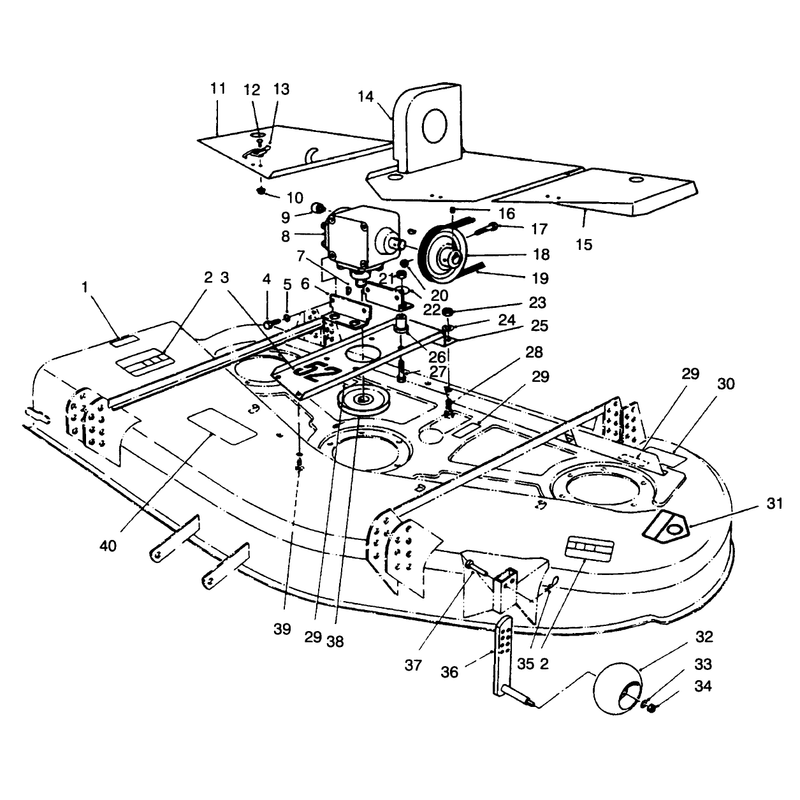 Deck, Covers, Gear Box, Gage & Wheel