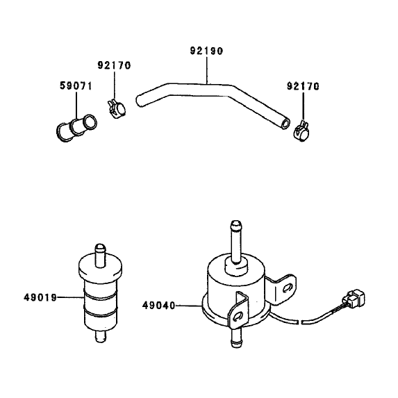 Fuel TankFuel Valve Assembly Kawasaki FD750D-AS03