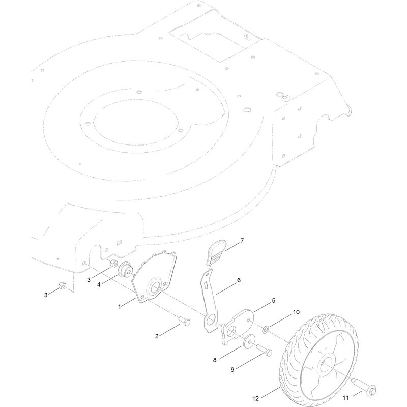 Front Wheel and Height of Cut Assembly