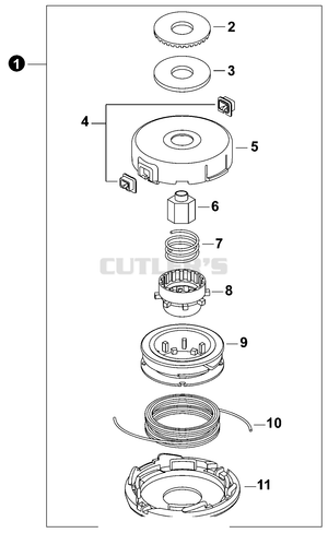 ECHO SRM-520ES_AR Straight Shaft Trimmer Parts Diagram (Serial # U1492