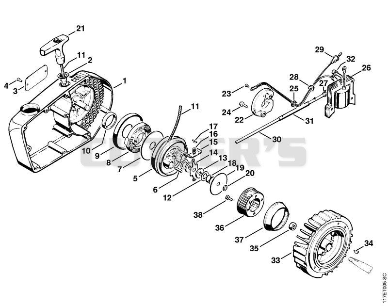 Rewind starter, Ignition system