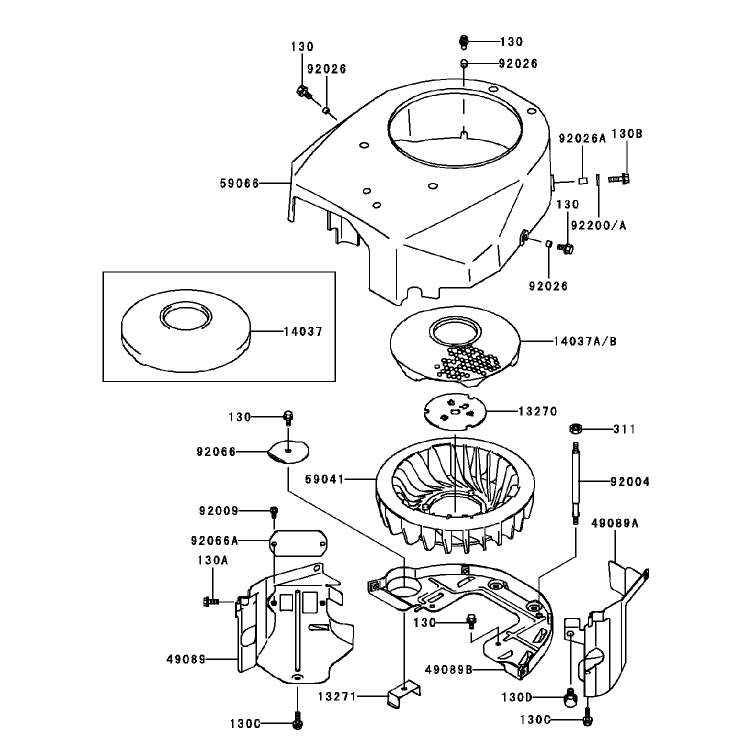 Cooling Equipment Assembly Kawasaki FH451V-BS04