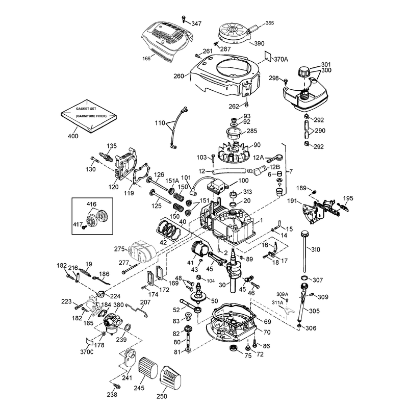 Engine Assembly Tecumseh Model No LEV120-362003A