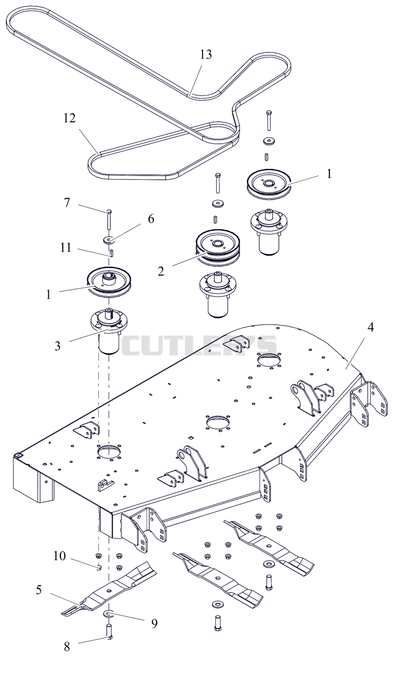 Deck, Belts, Blades And Spindles - 48"