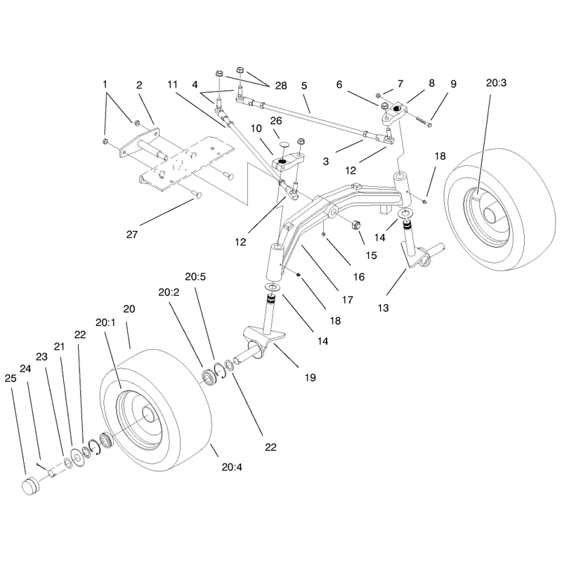 Tie Rods Spindle and Front Axle Assembly