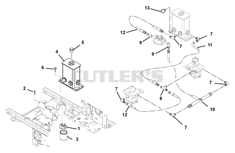 Hydraulic Tank, Filter, Pumps, & Hoses