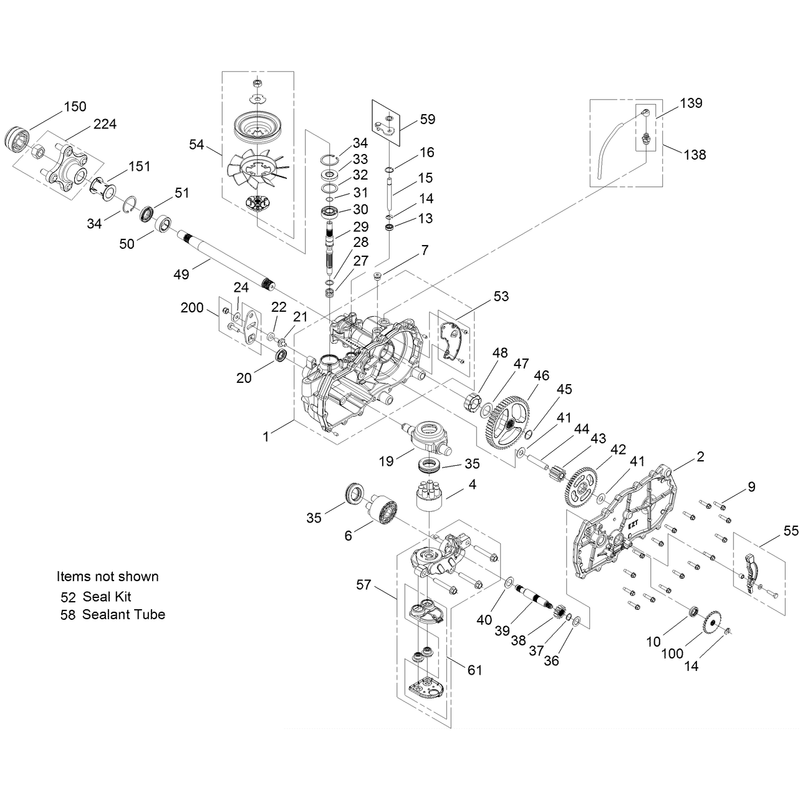 LH Hydro Transaxle Assembly No. 119-3350