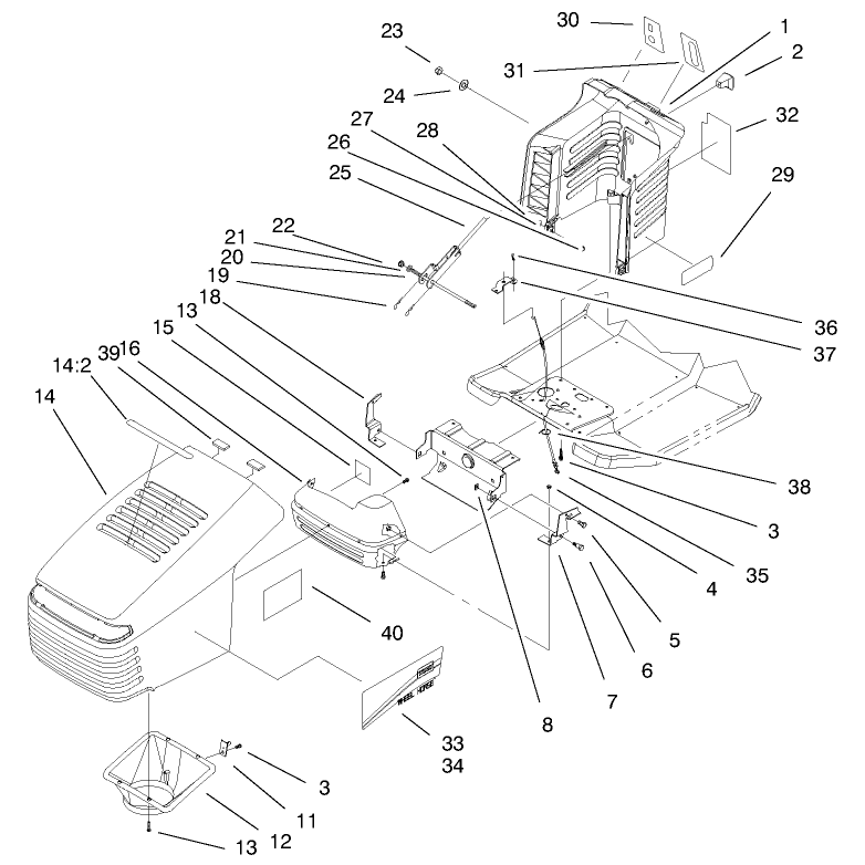 Hood and Tower Assembly