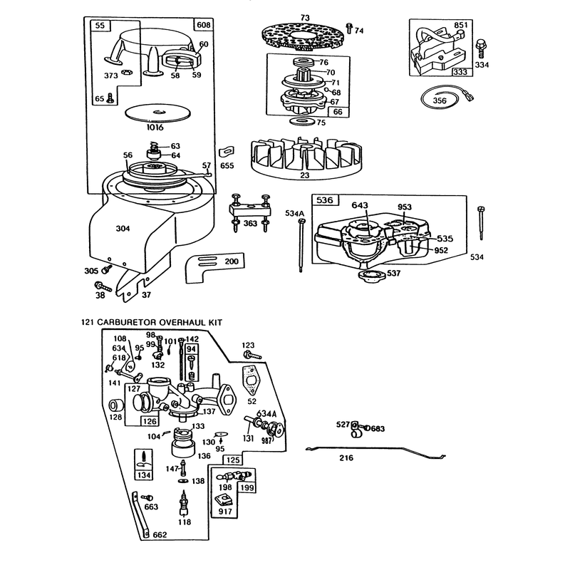 Engine Briggs & Stratton Model No. 191702-2531-01 8 H.p. Rear Engine Rider Recoil Model 56138
