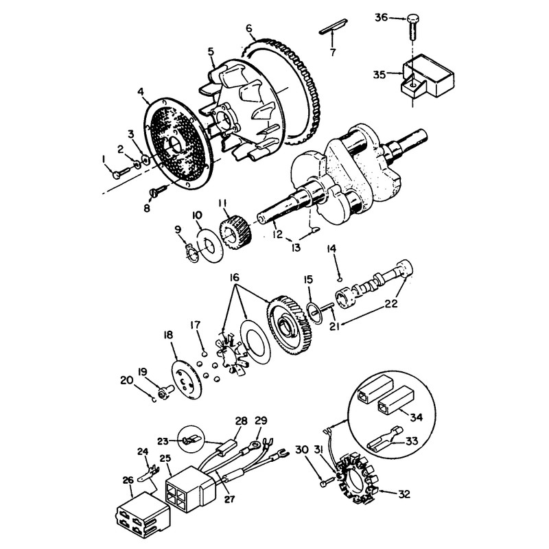 Blower/crankshaft-Onan No. P220g. Type I/10808c