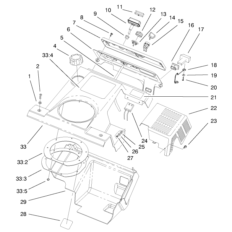 Upper Shroud and Control Panel Assembly