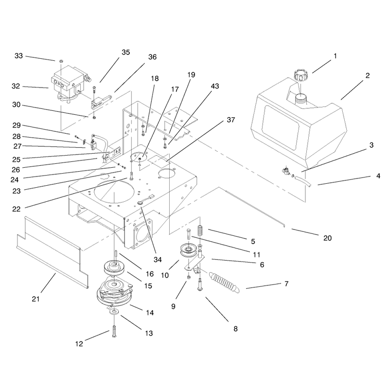 Fuel Tank Hydro Pump and PTO Assembly