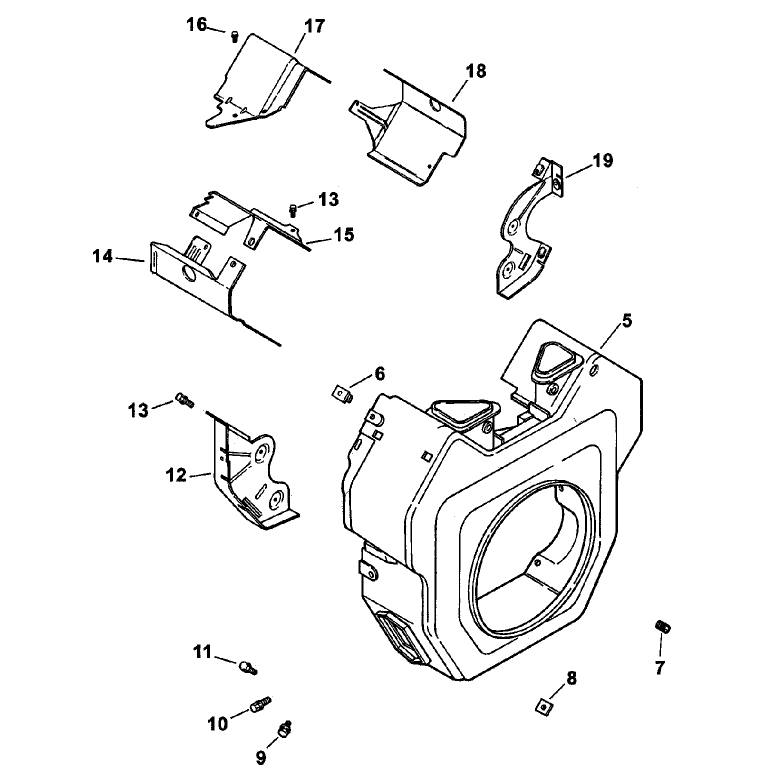 Group 6 Blower Housing and Baffles ch26s-78511 Kohler