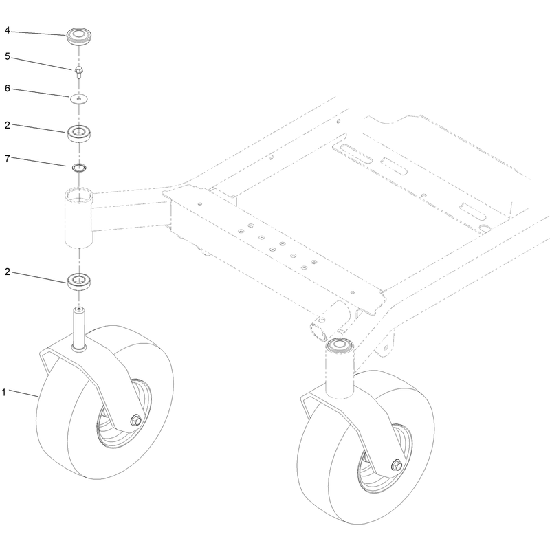 Caster Wheel and Fork Assembly