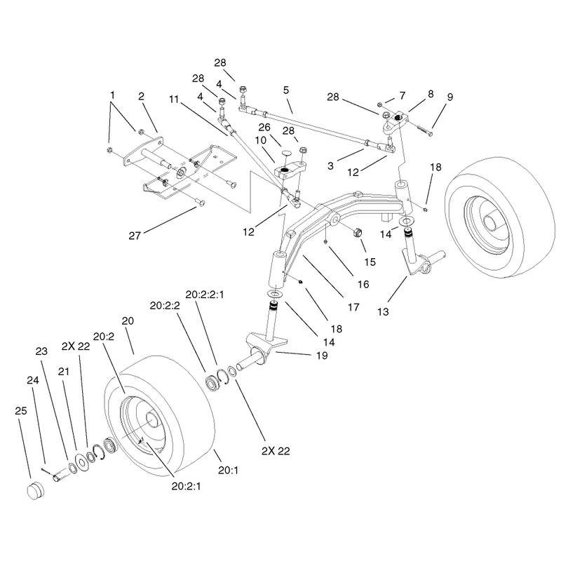Tie Rods Spindle and Front Axle Assembly