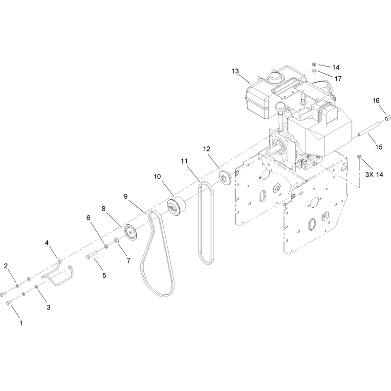 Engine and Belt Assembly