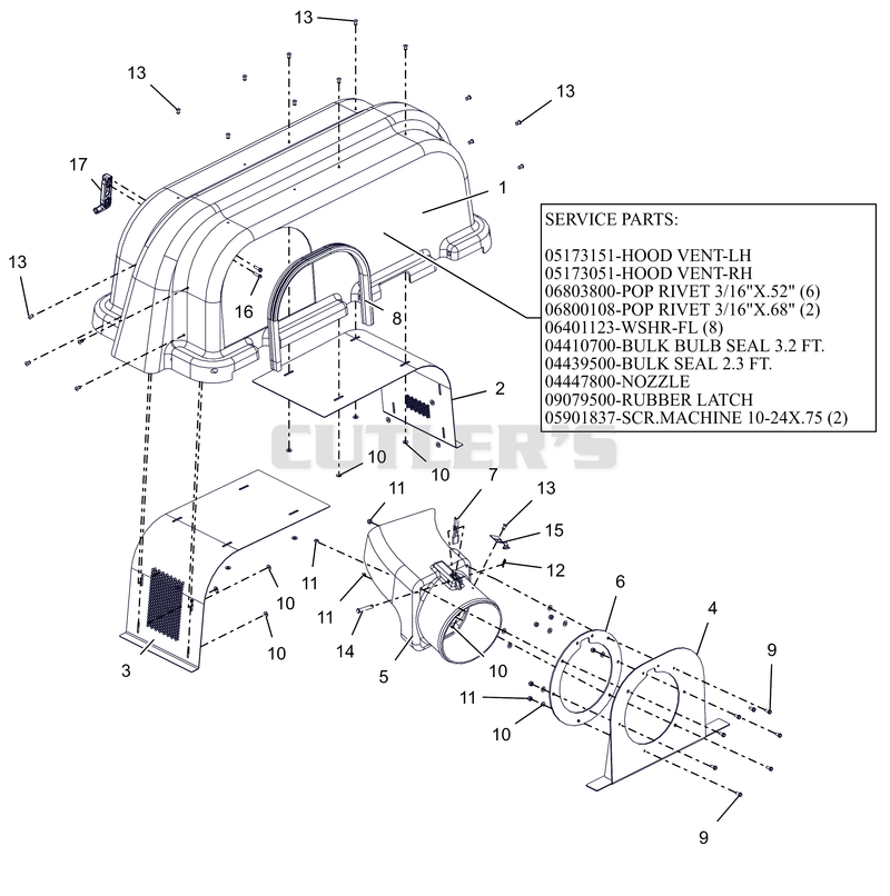 Bagger Hood Assembly