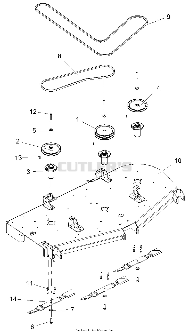 Deck, Belts, Blades And Spindles - 72-Inch Deck