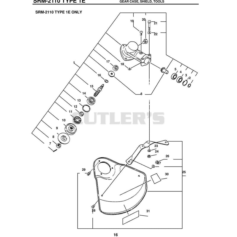 Srm-2110 Type 1E Gear Case, Shield, Tools